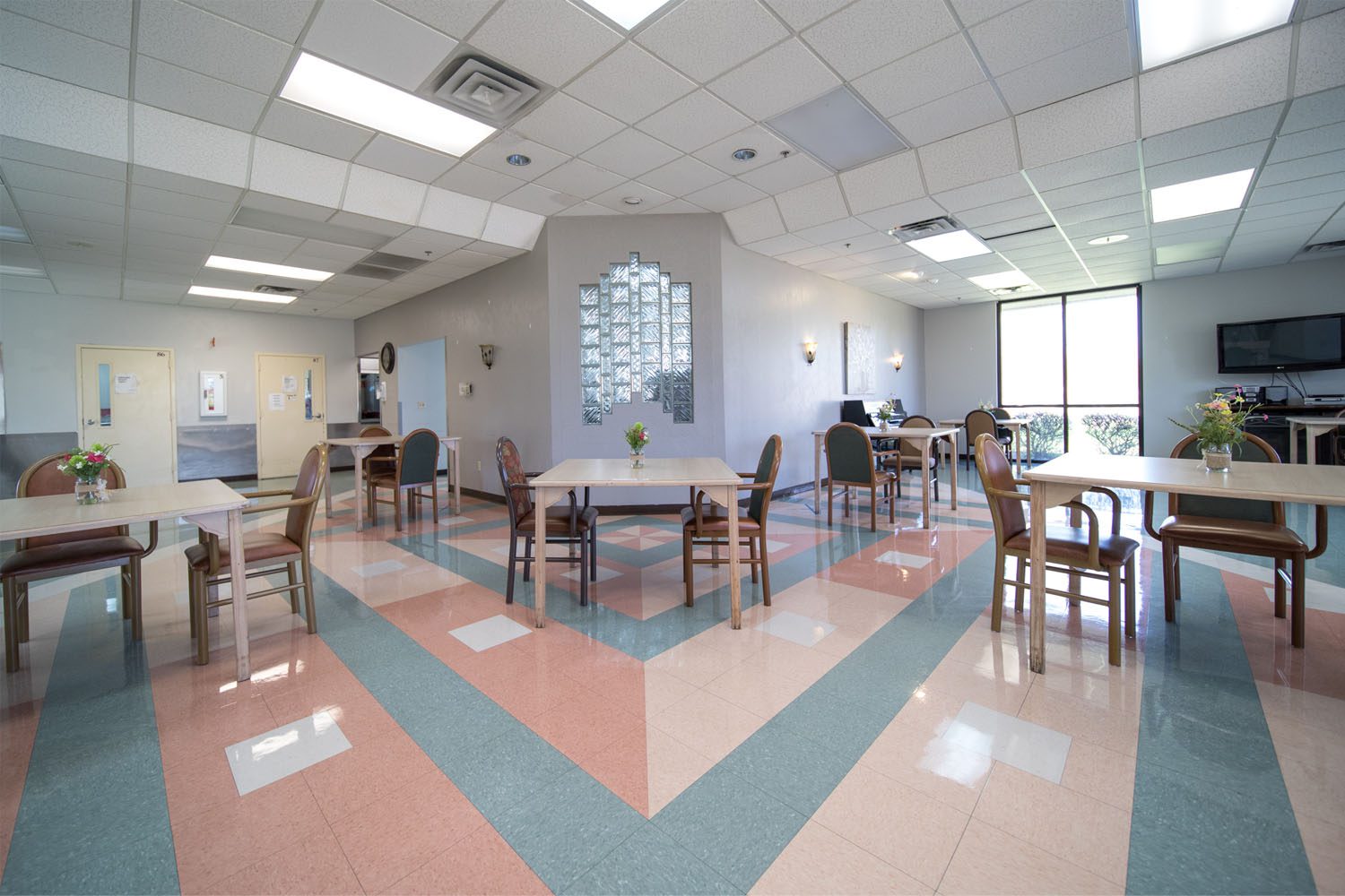 Dining area at a skilled nursing facility